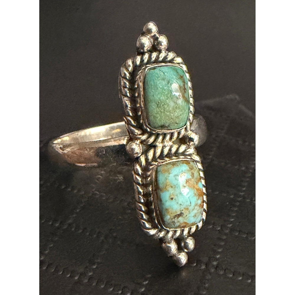 Sterling Silver Turquoise Ring Southwest Boho Size 9